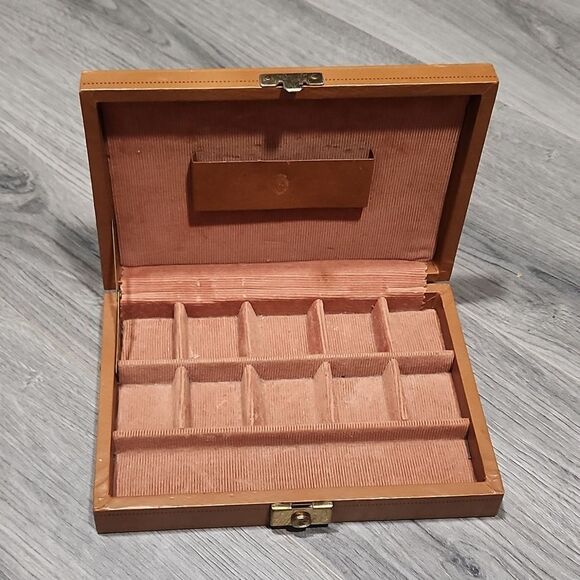 Vintage Mele 70's Corduroy Slim Jewelry Box - Picture 1 of 9
